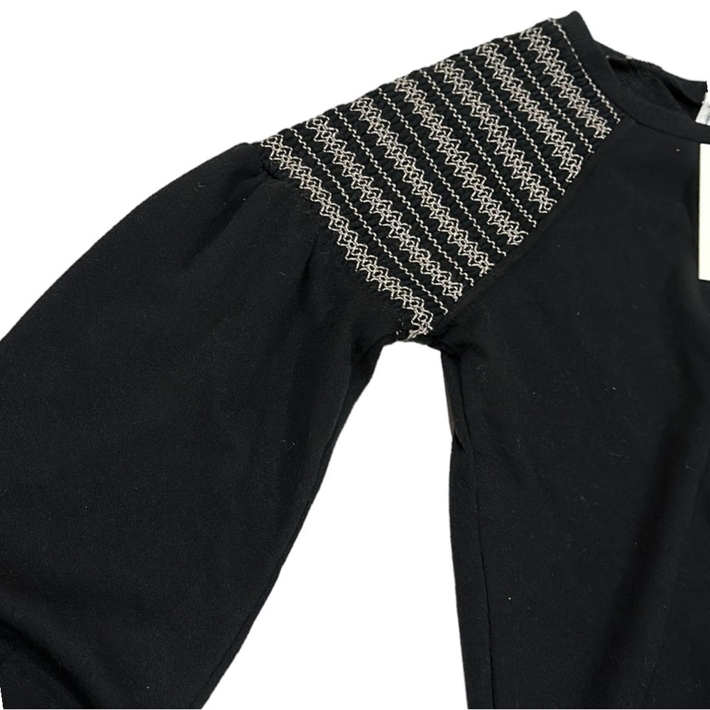 NWT Cable & Gauge BLACK Embroidered Shoulder Sweater Sweatshirt Sz S - Picture 6 of 10